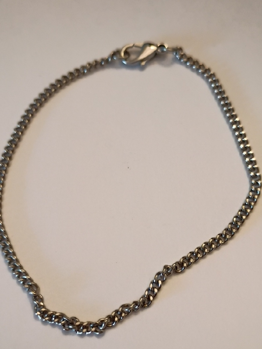 Sterling-Style Silver Men’s Chain Bracelet